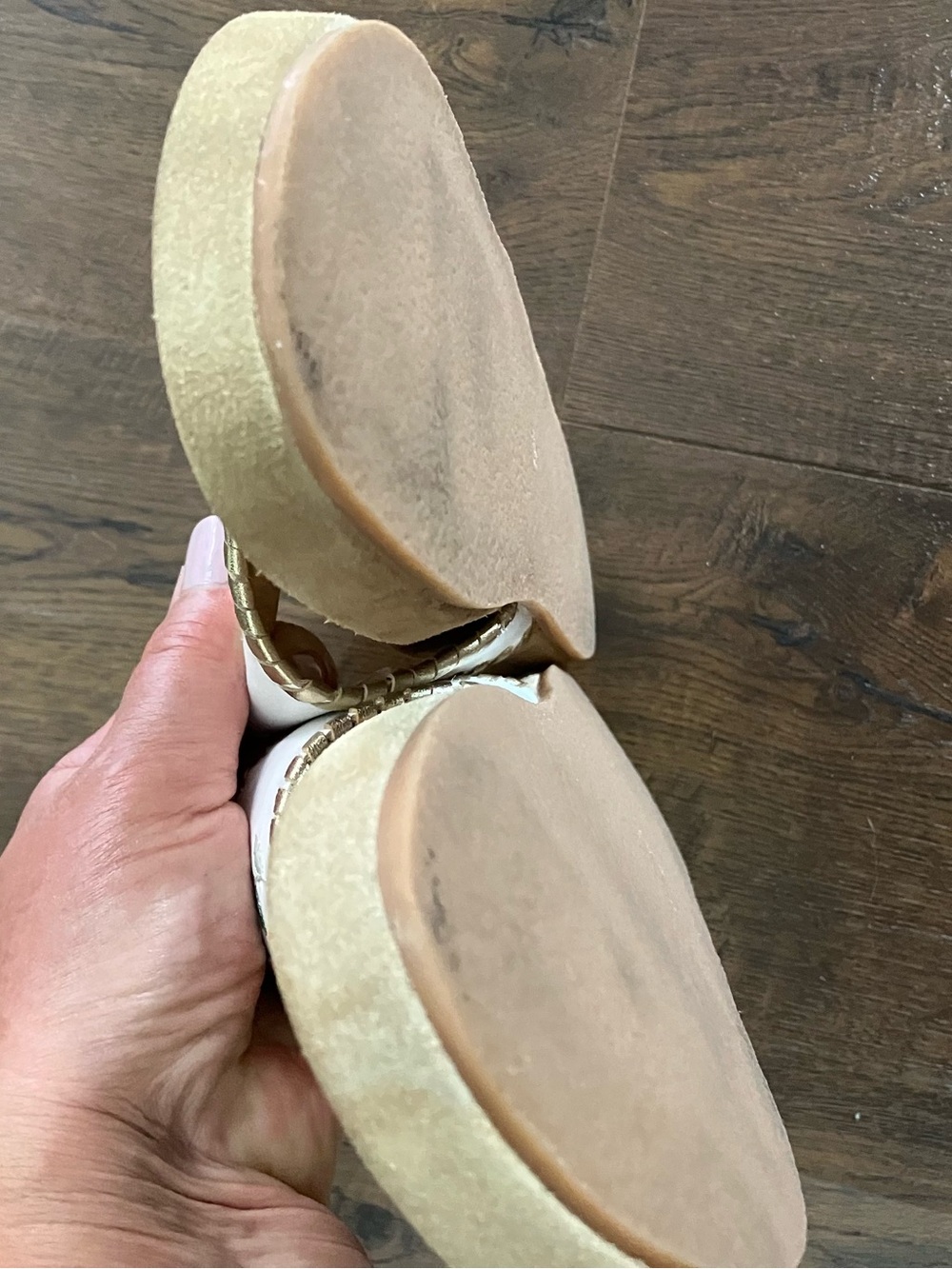 Jack Rogers Comfort Jacks Orange Blossom. White Leather Thong Sandals. - Picture 6 of 8